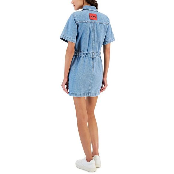 Hugo Womens Blue Denim Mini Dress NWT - Picture 2 of 2